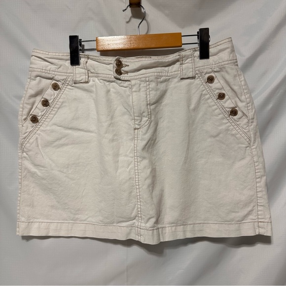 Sonoma Pants - Sonoma Beige Linen Cotton Skort Front Button Pockets sz 12